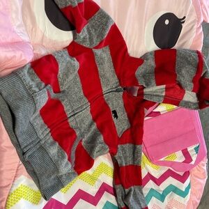Carter's Red and Gray Striped Hoodie